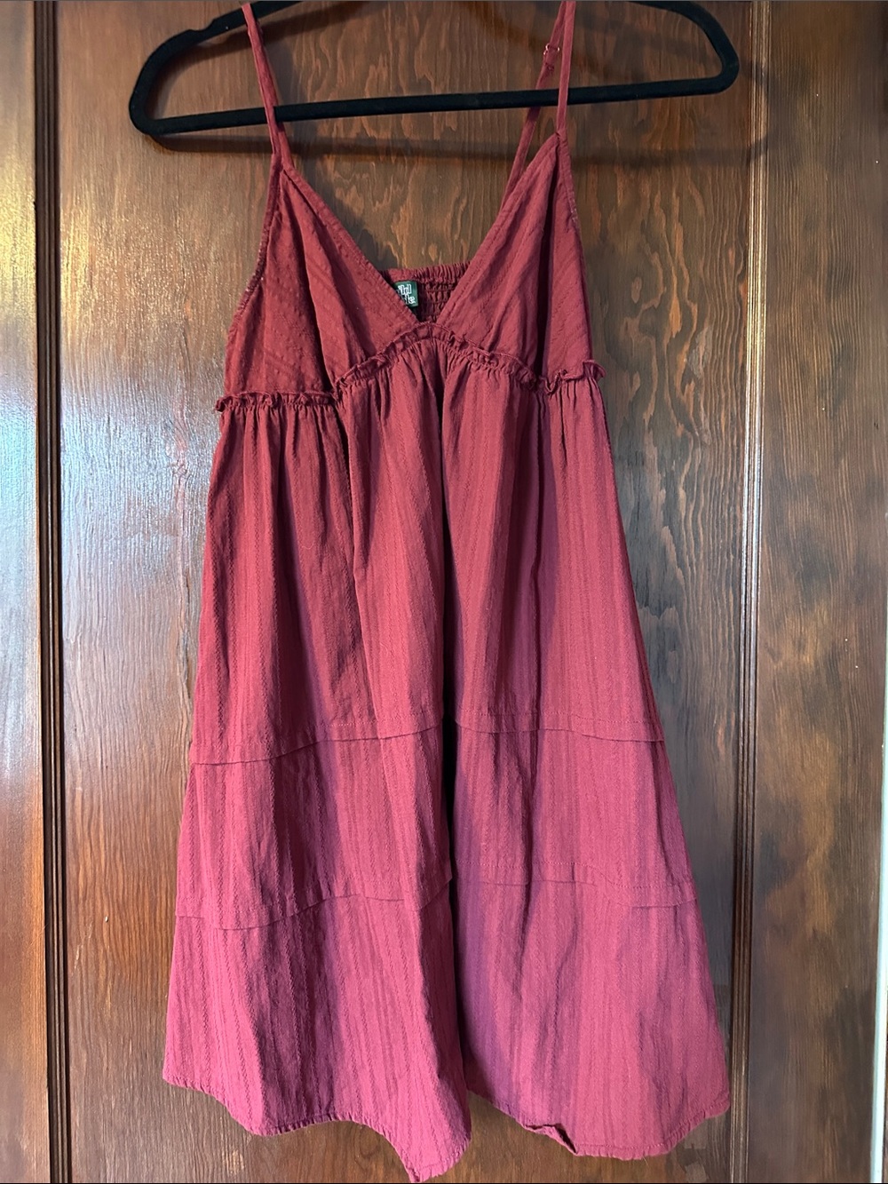 wild fable Spaghetti Strap Tiered Mini Dress - Maroon